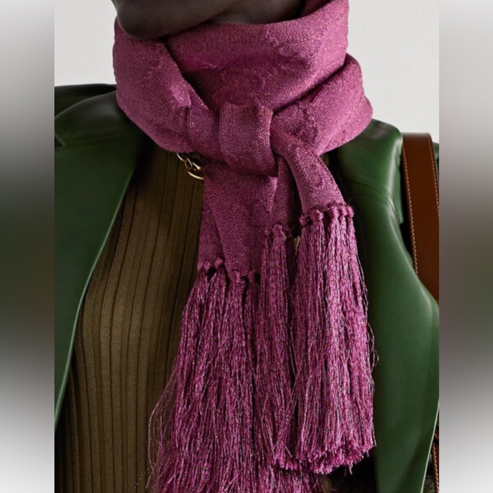 Gucci metallic jacquard scarf NWT